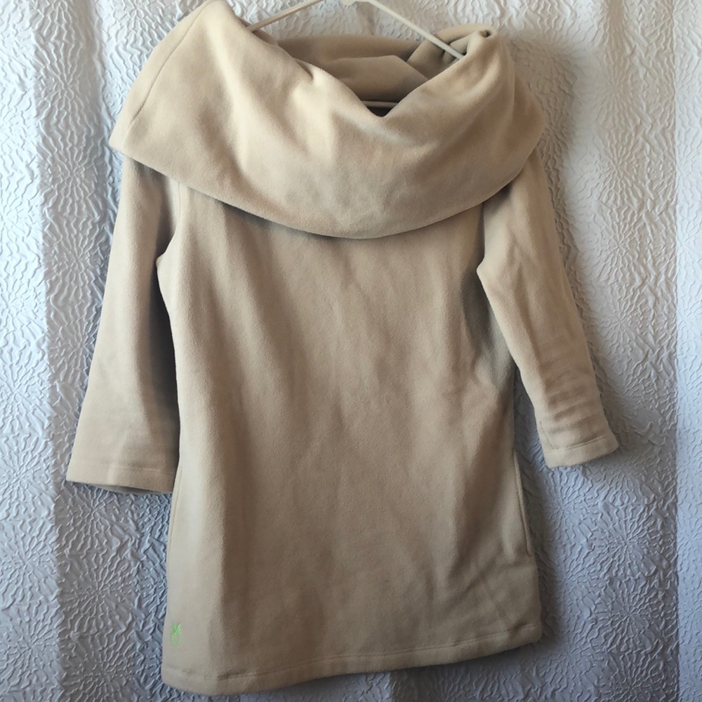 Beige cowl neck